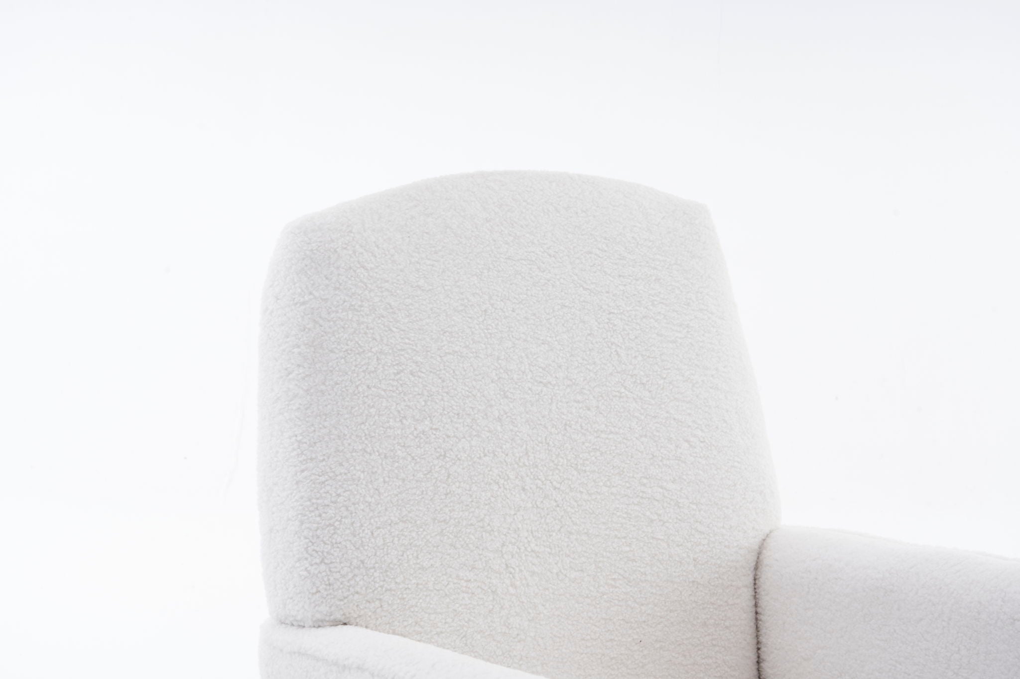 Teddy Fabric Nursery Rocking Chair With Adjustable Footrest - Ivory