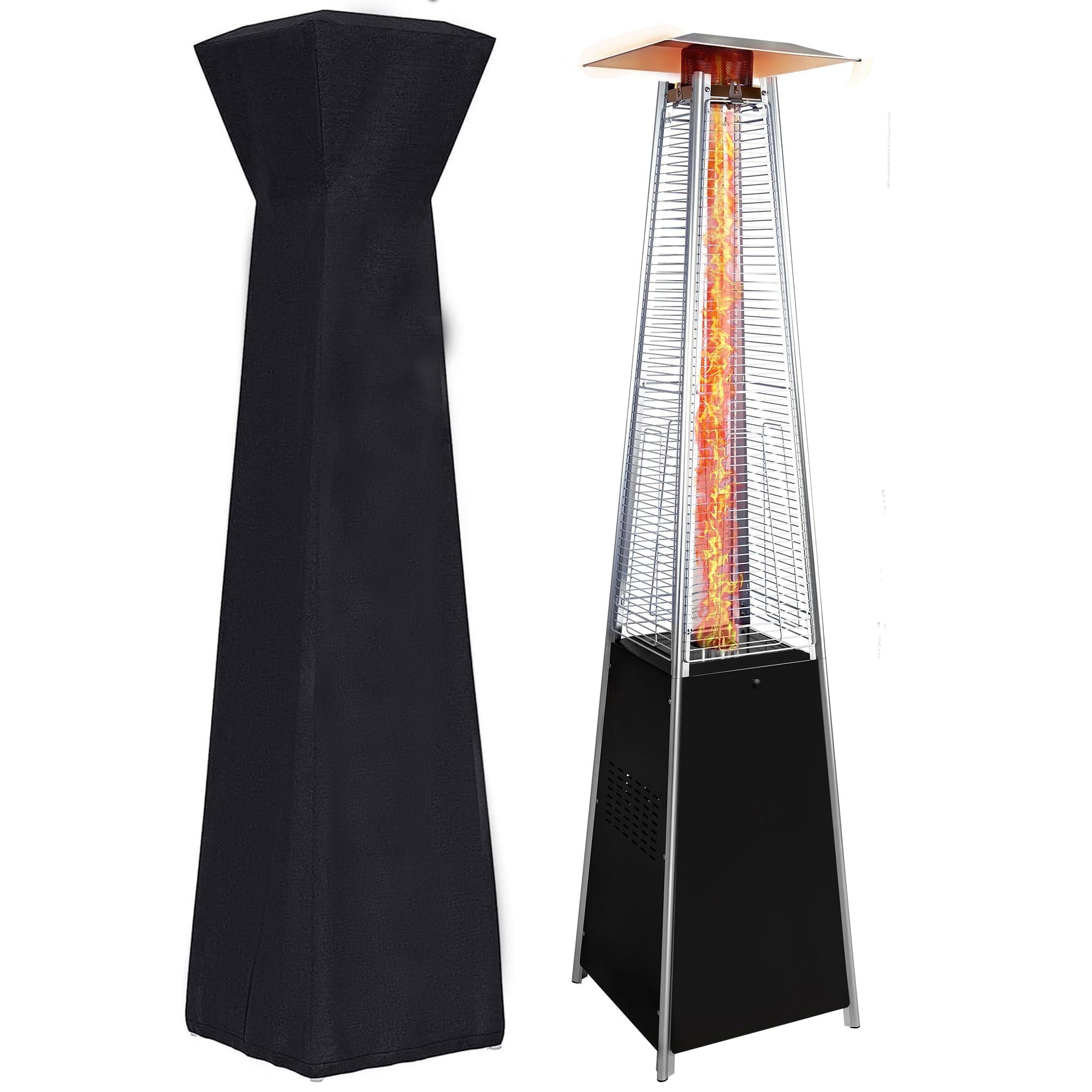 Patio Heater With Detachable Wheels, Protective Cover