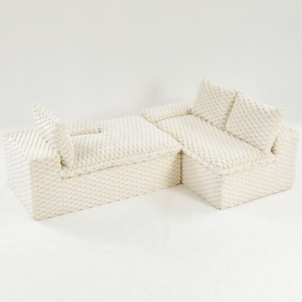 Modular Sofa, Convertible Twin Seat With Chaise Lounge