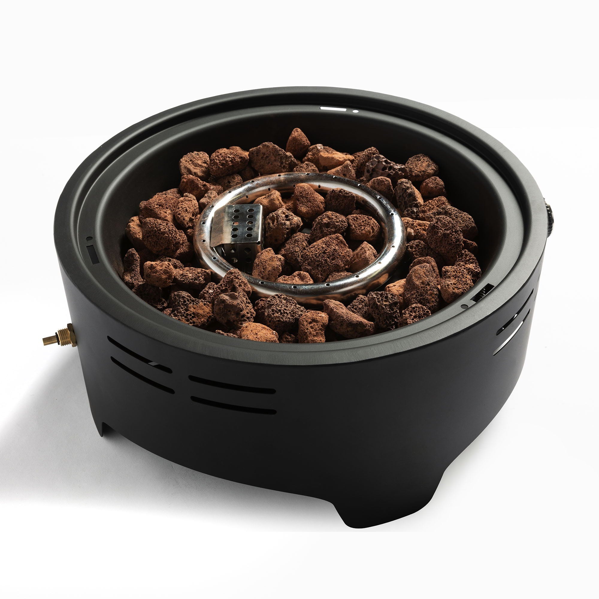 Propane Tabletop Gas Fire Pit, 40000 Btu Round For Outdoor - Black