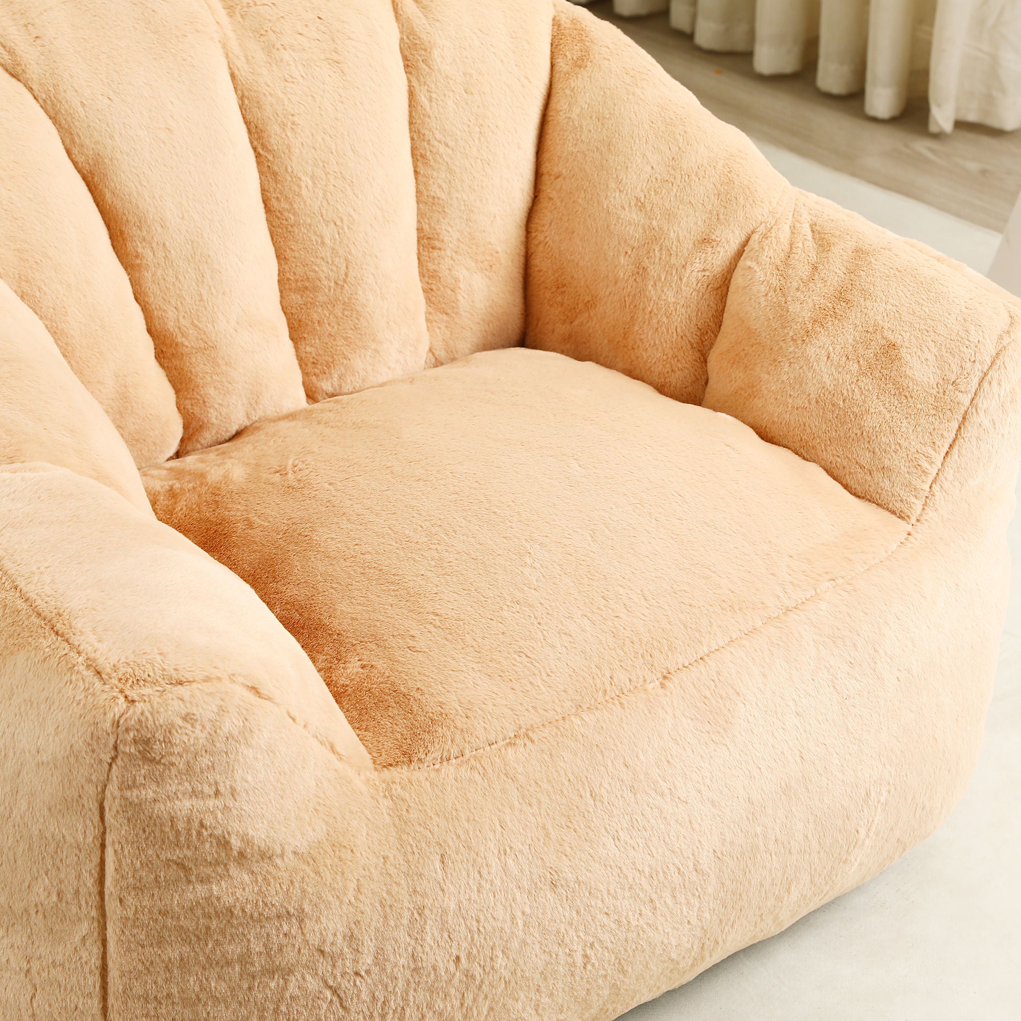 Beanbag Chair, Beanbag Sofa Chair With Armrests Stuffed High Density Foam