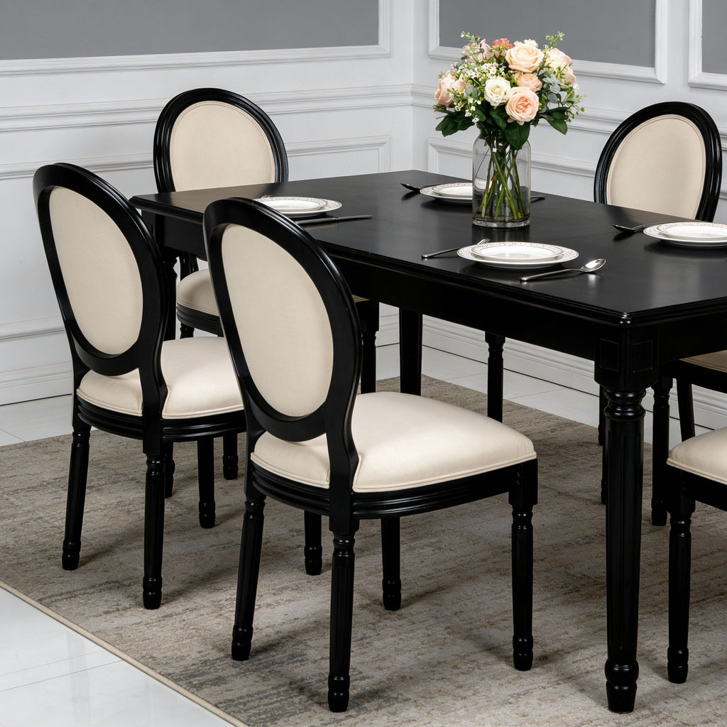 Upholstered & Round Back Dining Chairs (Set of 2)