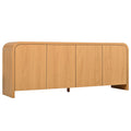 Curved Edge TV Stand With Large Cabinets