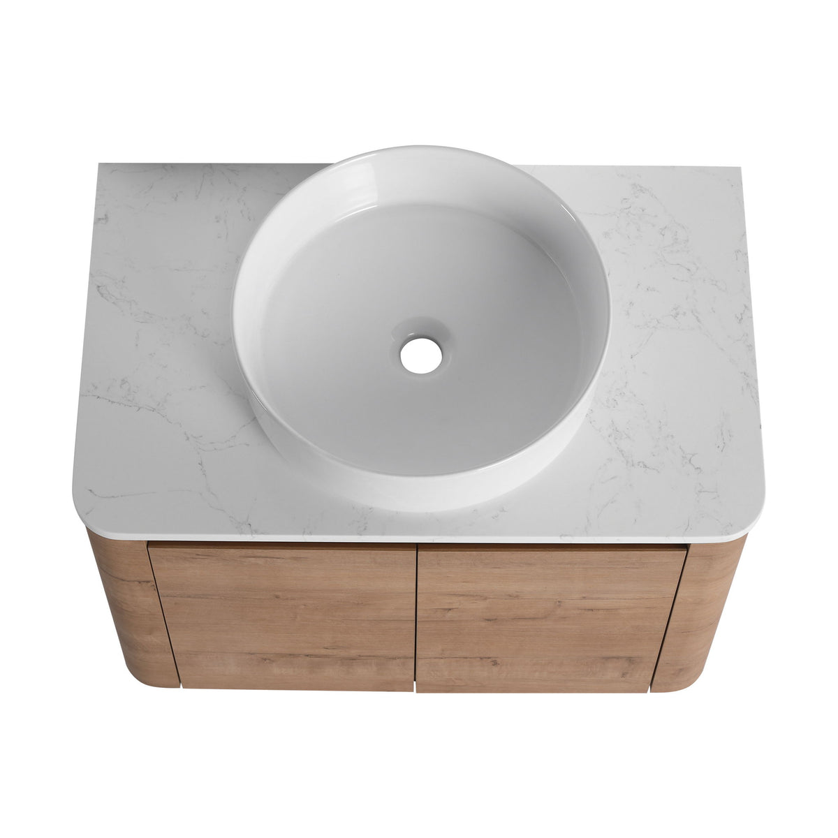 Wall Mounted Bathroom Vanity With Art Sink, 1 Storage Shelf, Soft Close Door