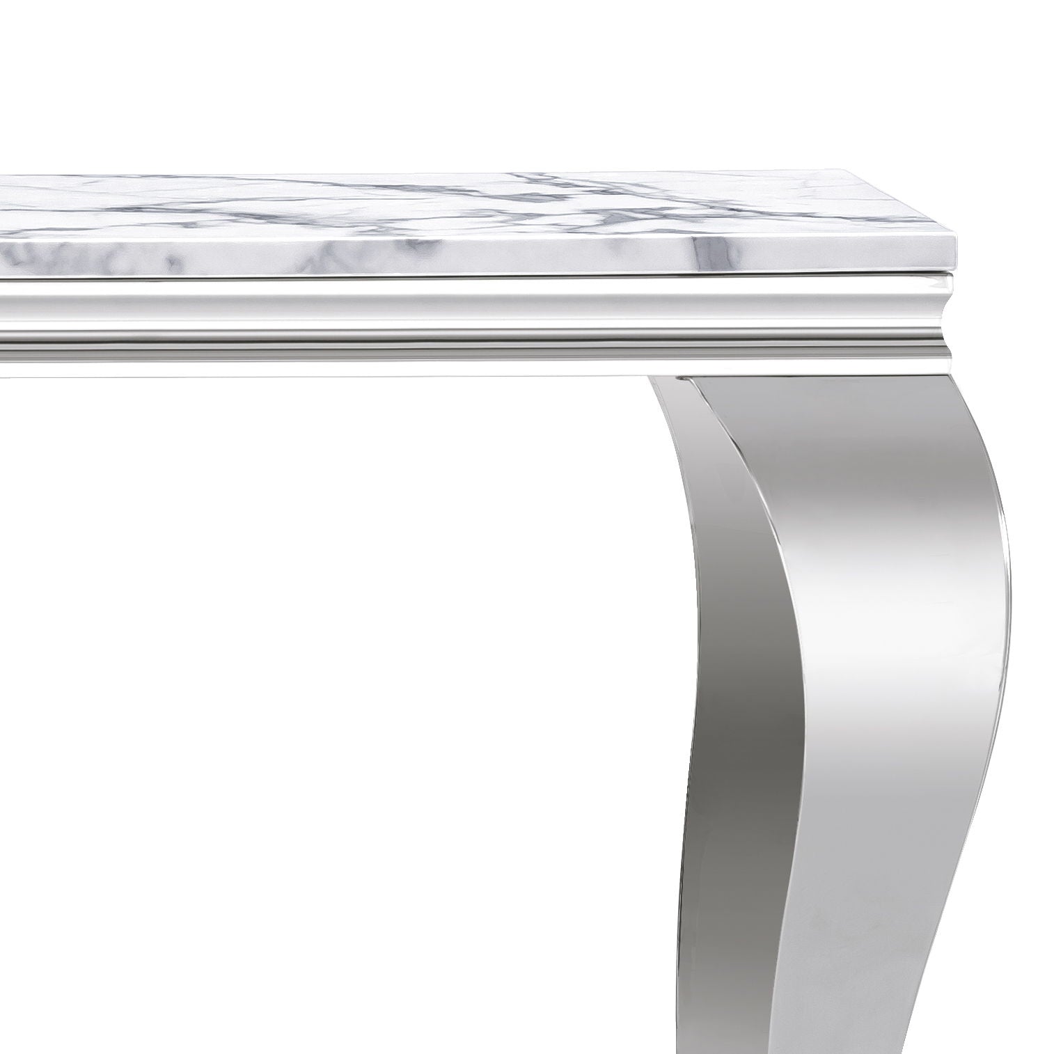 Marble Printed Rectangular Table, Stainless Steel Legs