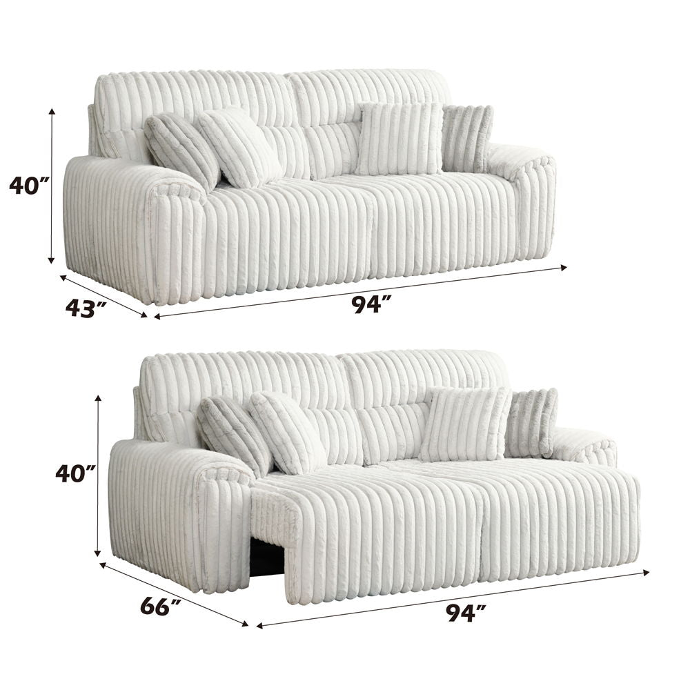 Jaya - Power Motion Sofa With Sleeper & USB Port - Mondo Gray Corduroy