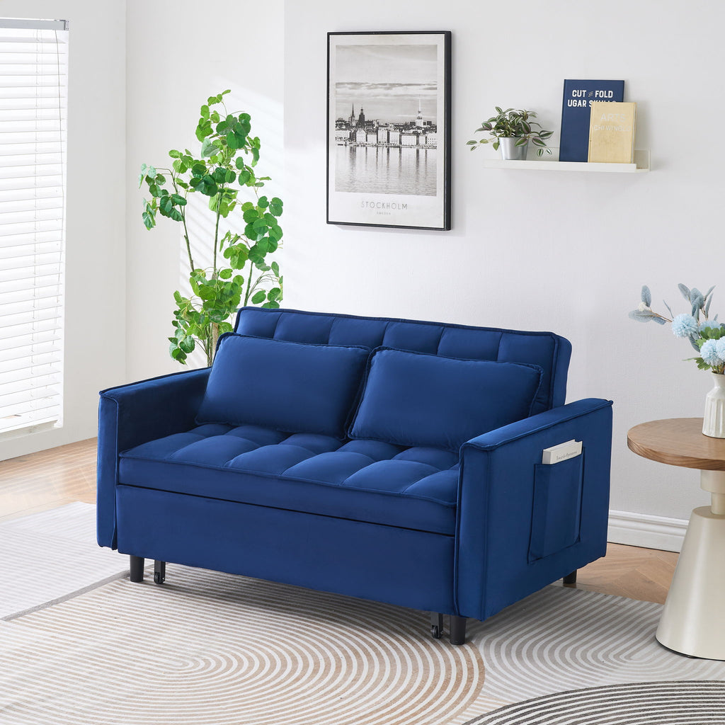 Sofa Bed With Pockets, 3 In 1 Convertible For Living Room