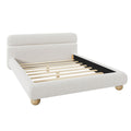 Queen Size Low Profile Upholstered Bed - White