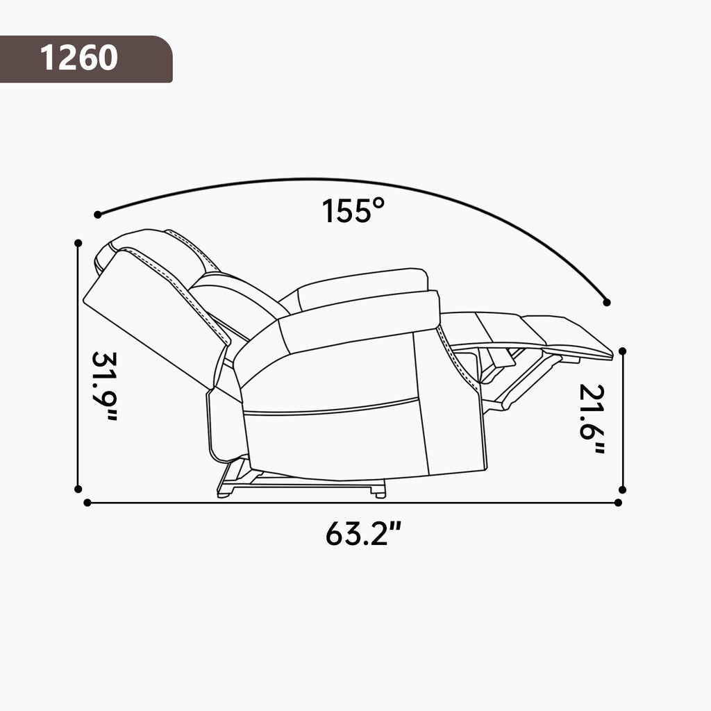 Manual Recliner Chair With Heavy Duty Motion Mechanism, 8 Vibrating Nodes And 3 Massage Modes For Living Room