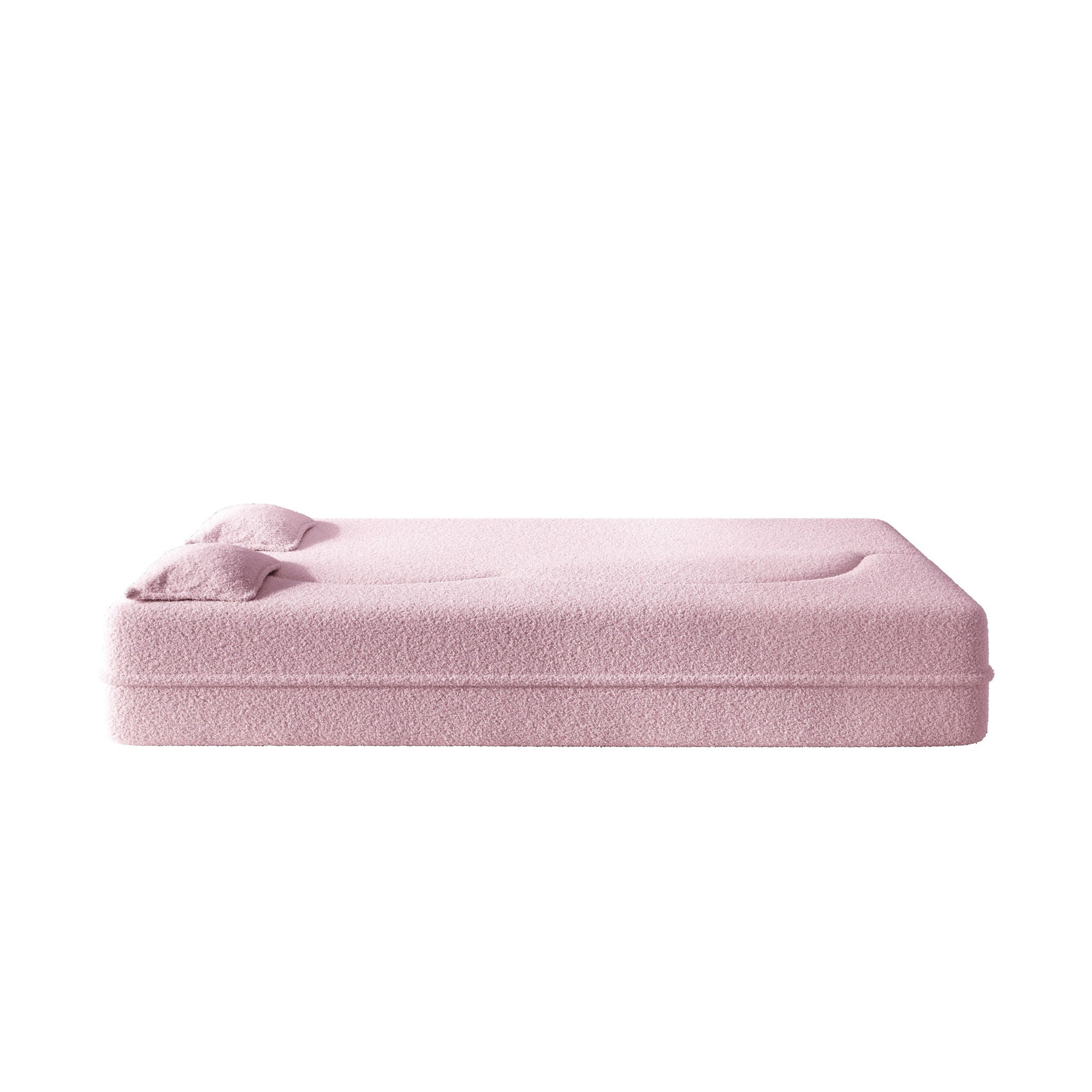 Modern Floor Sleeper Sofa Bed With 2 Pillows, Convertible Twin Size Folding Mattress For Living Room