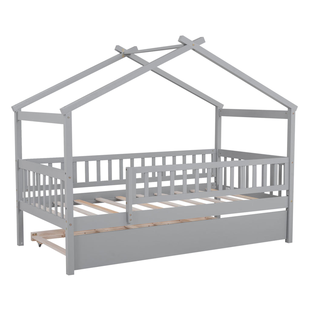Creativity House Bed With Twin Size Trundle