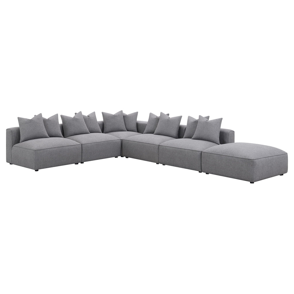 Amherst - Armless Chair With Accent Pillow - Gray