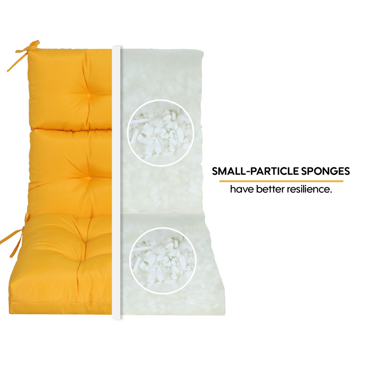 2 Piece High Back Patio Chair Cushion Set