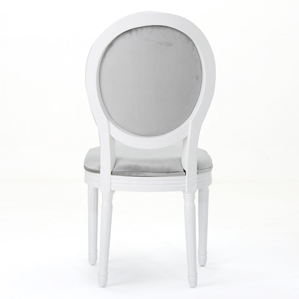 French Country Dining Chair Set With Round Backrest