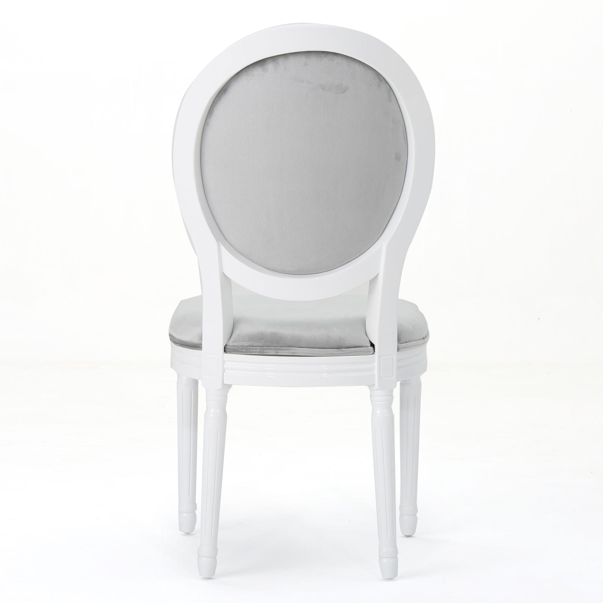 French Country Dining Chair Set With Round Backrest