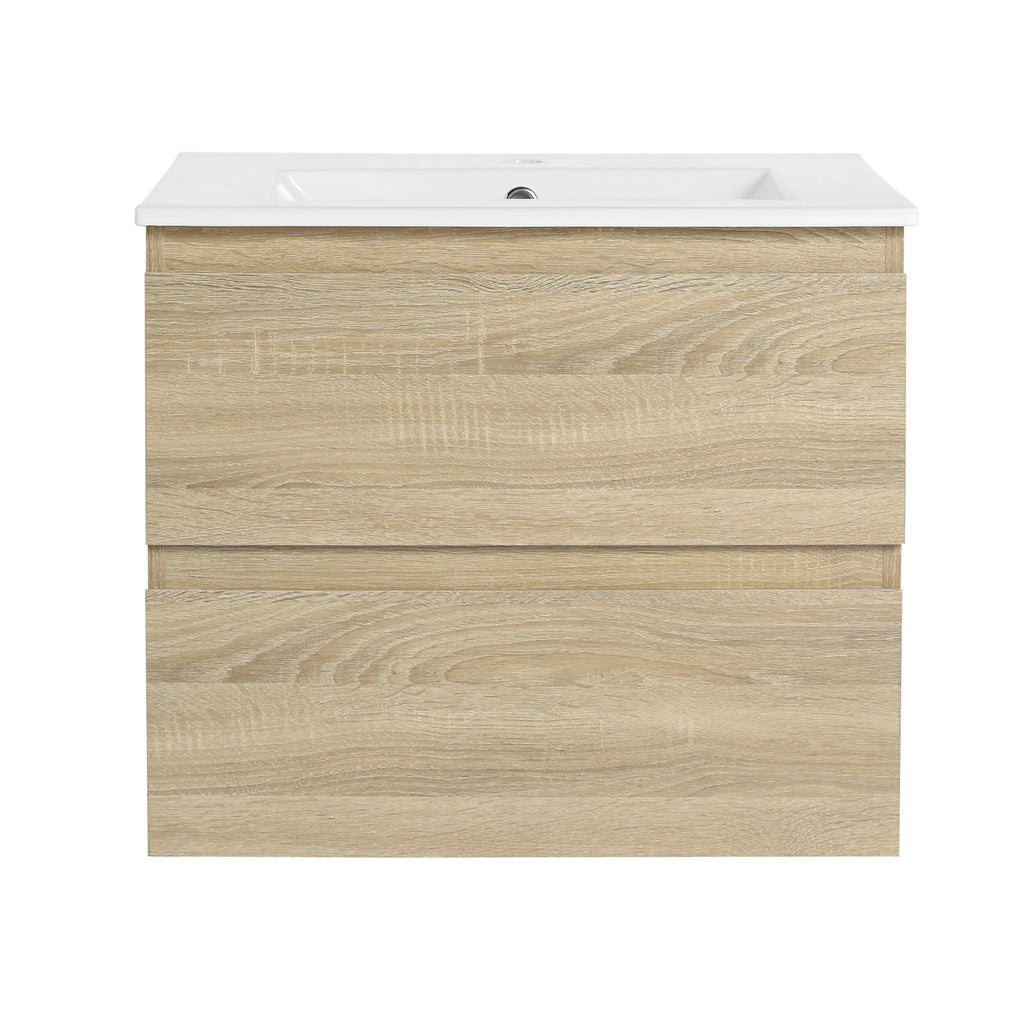 Wall Mounted Bathroom Vanity & Sink, 2 Soft Close Drawers