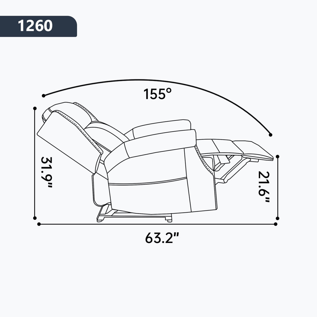 Manual Recliner Chair With Heavy Duty Motion Mechanism, 8 Vibrating Nodes And 3 Massage Modes For Living Room