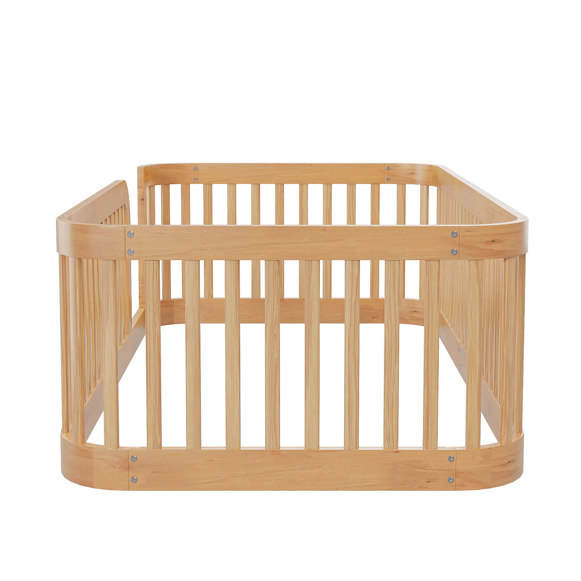 Wood Floor Bed Frame With Fence