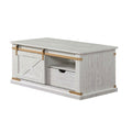 Coffee Table With Storage Drawer And Open Shelves - Antique White / Gold
