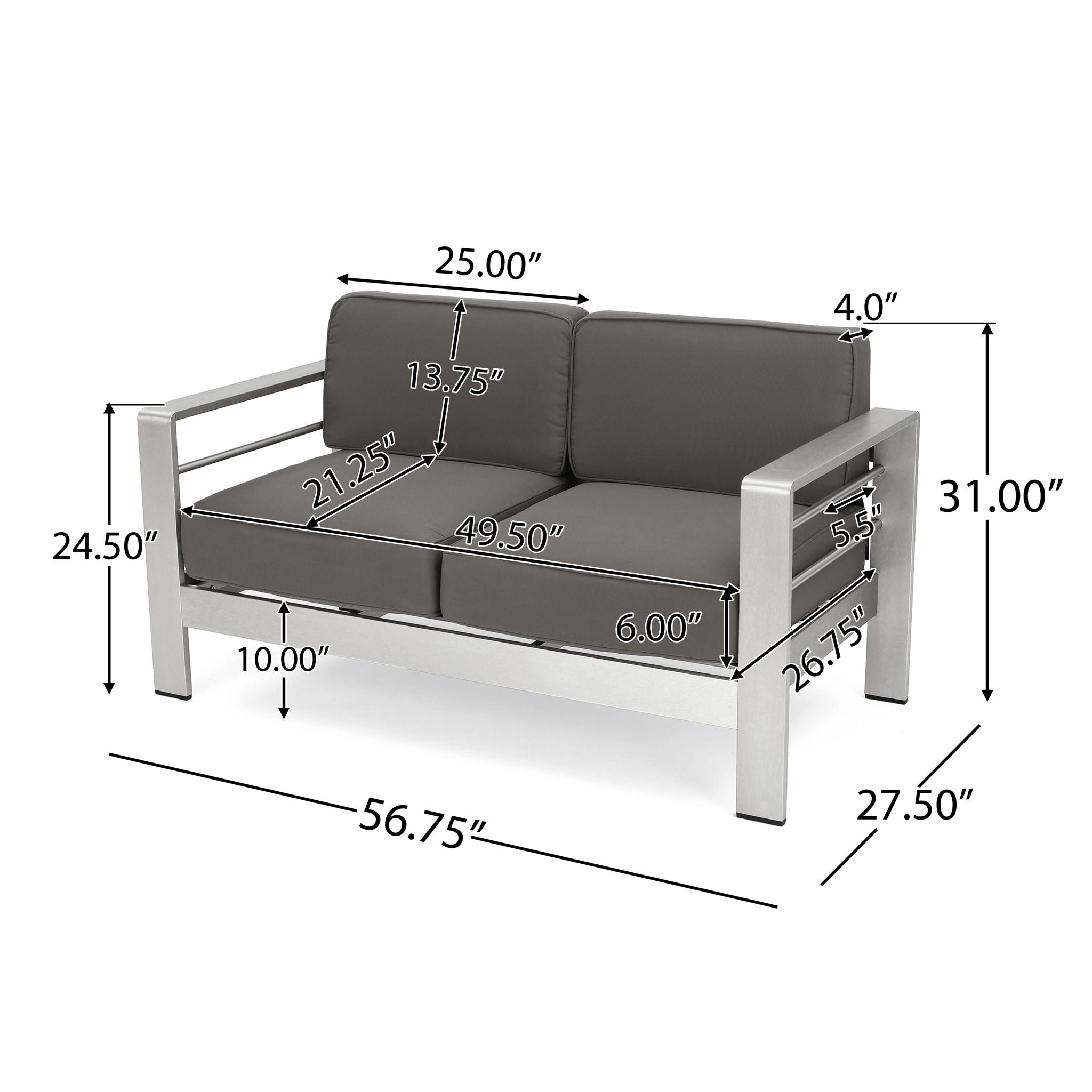 Cape Coral - 4 Pieces Outdoor Patio Chat Set
