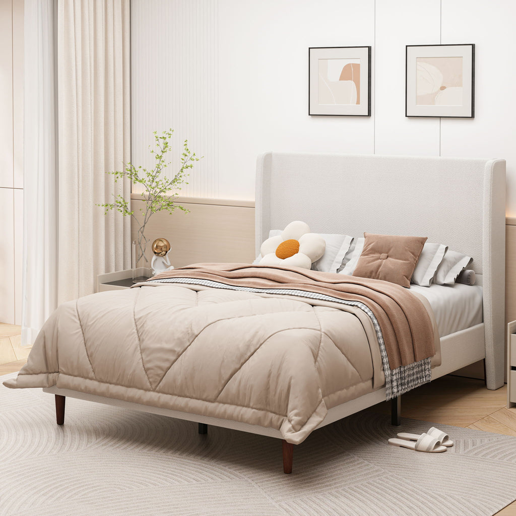 Upholstered Bed & High Headboard Design