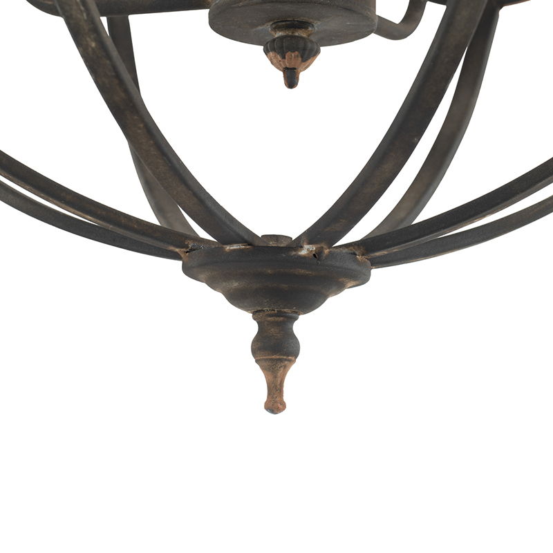4 Light Metal Chandelier, Hanging Light Fixture With Adjustable Chain For Kitchen, Bulb Not Included - Black