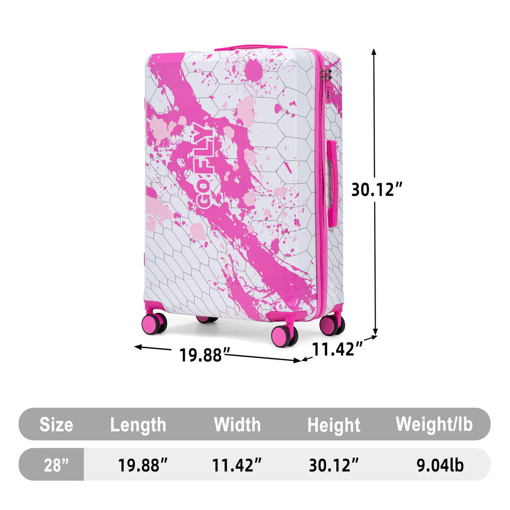 Luggage With Printed Pattern, Combination Lock