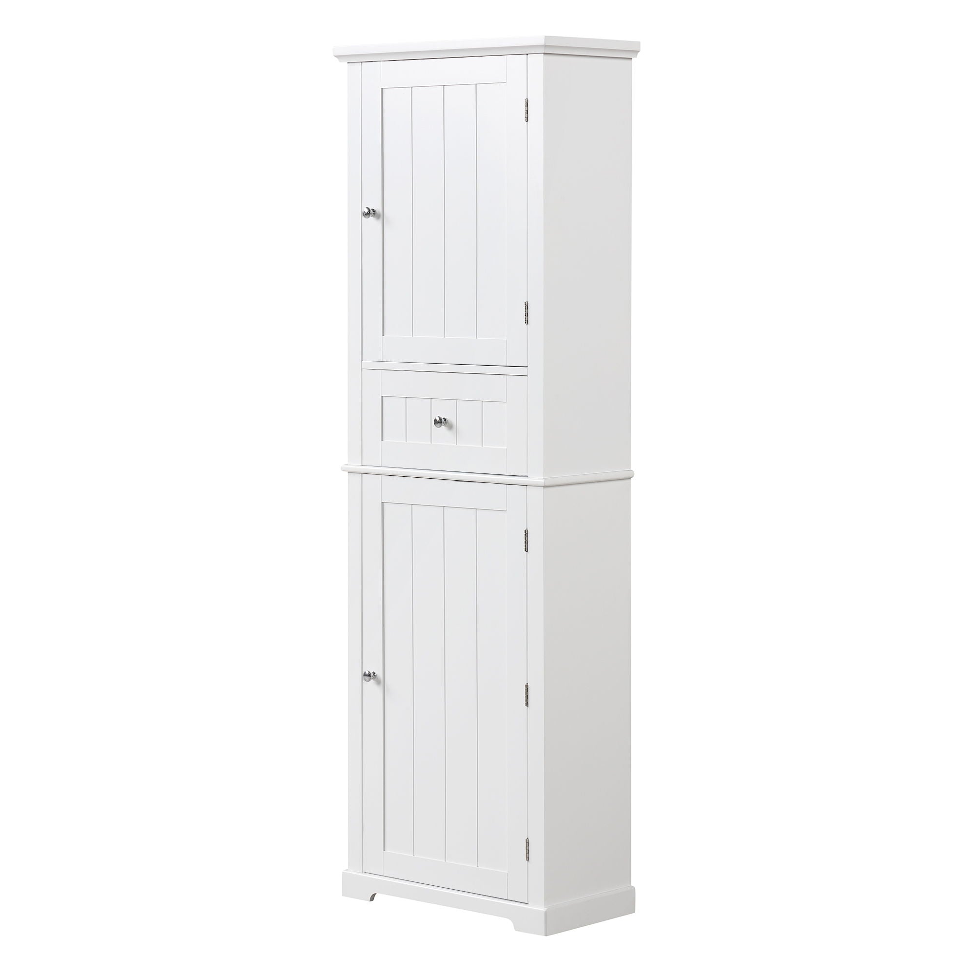 Tall Freestanding Bathroom Storage Cabinet With Drawer And Adjustable Shelf