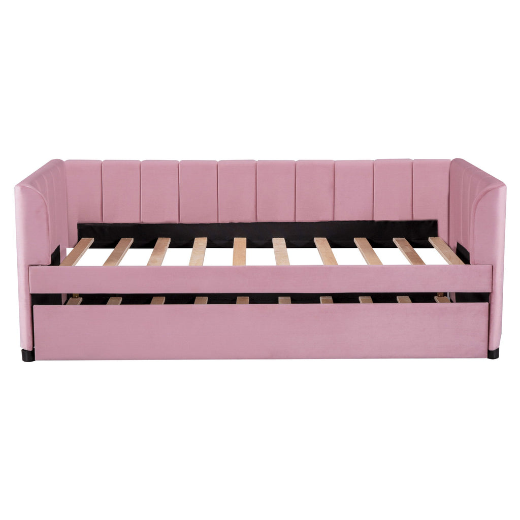 Upholstered Daybed With Ergonomic Design Backrest