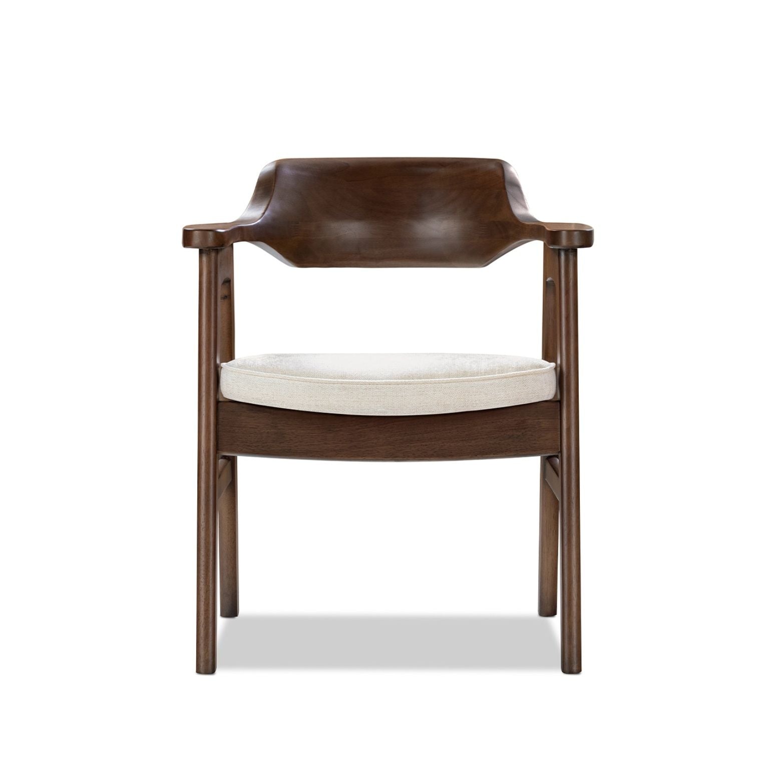 Hayes - Curved Dining Arm Chair - Light Beige