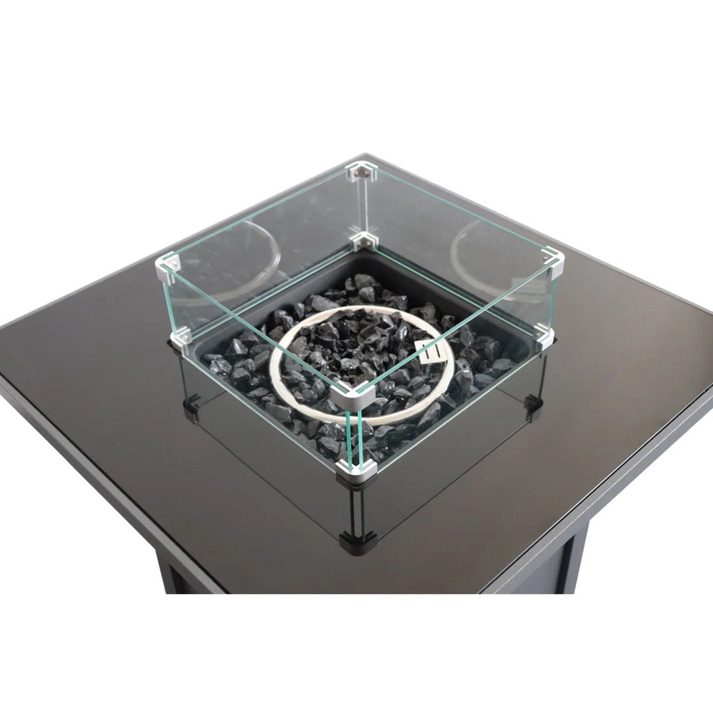 Powder Coated Fire Pit With Top - Black