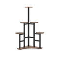 6 Tier Corner Plant Shelf With Frame For Living Room - Rustic Brown