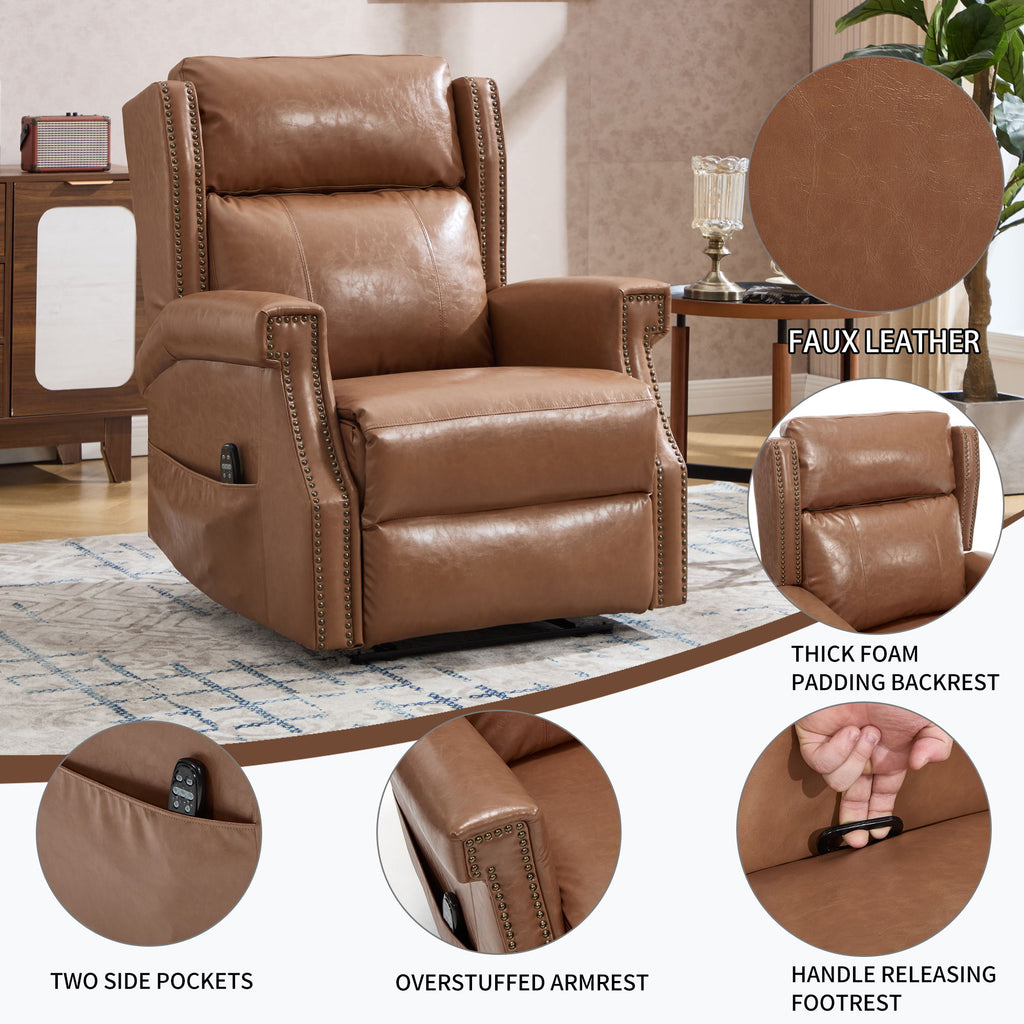 Manual Recliner Chair With Heavy Duty Motion Mechanism, 8 Vibrating Nodes And 3 Massage Modes For Living Room