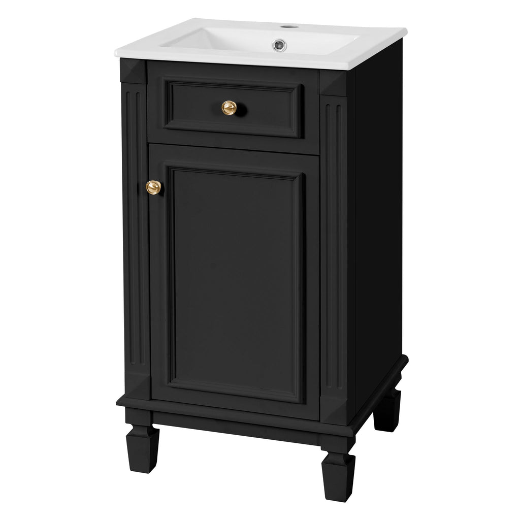 Bathroom Vanity With Sink, Soft-Closing Door, Adjustable Shelf