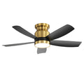 Flush Mount Ceiling Fan With LED Light 22W And Remote Control Blades / Body, DC Motor