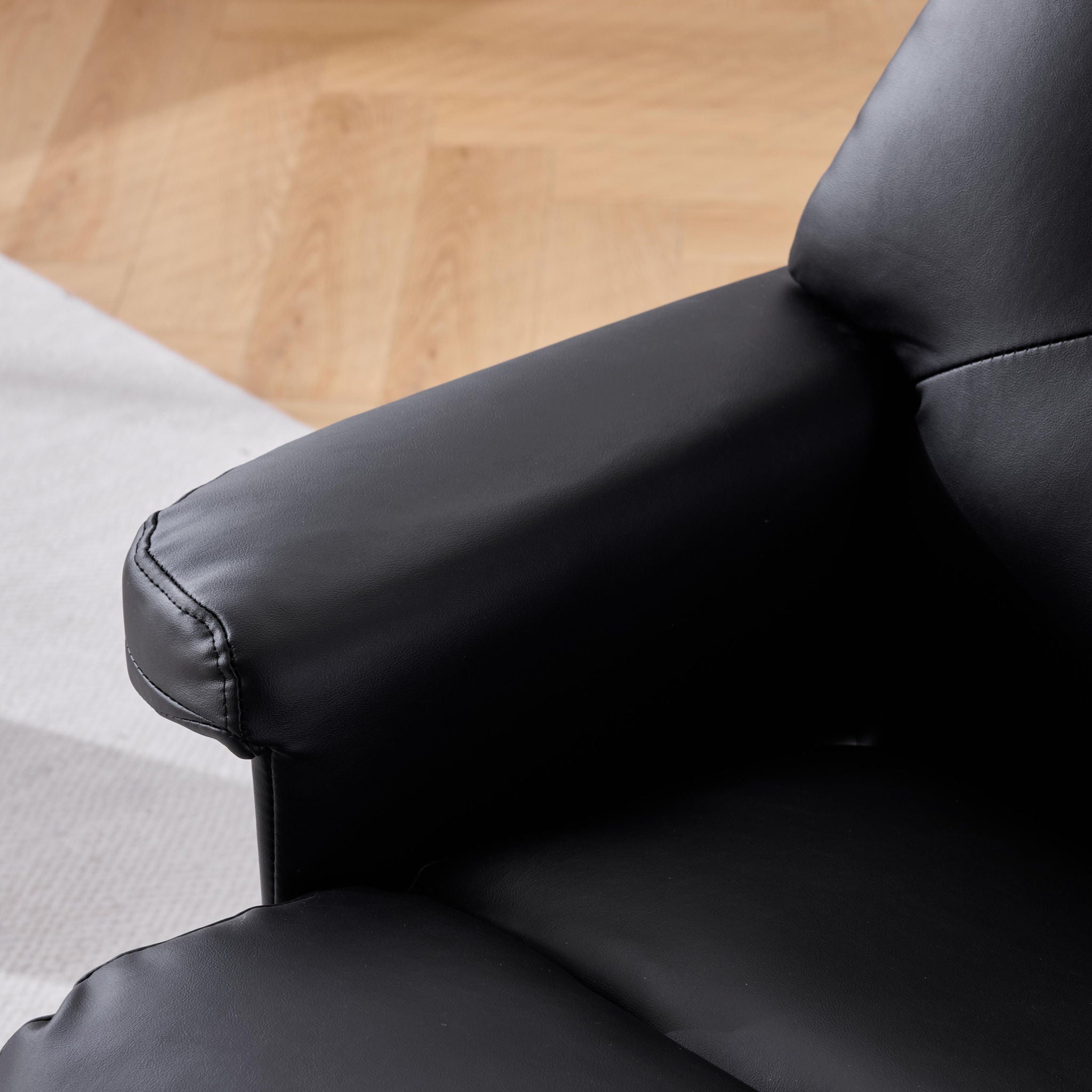 Upholstered Heated Massage 360° Swivel Accent Chair With Ottoman