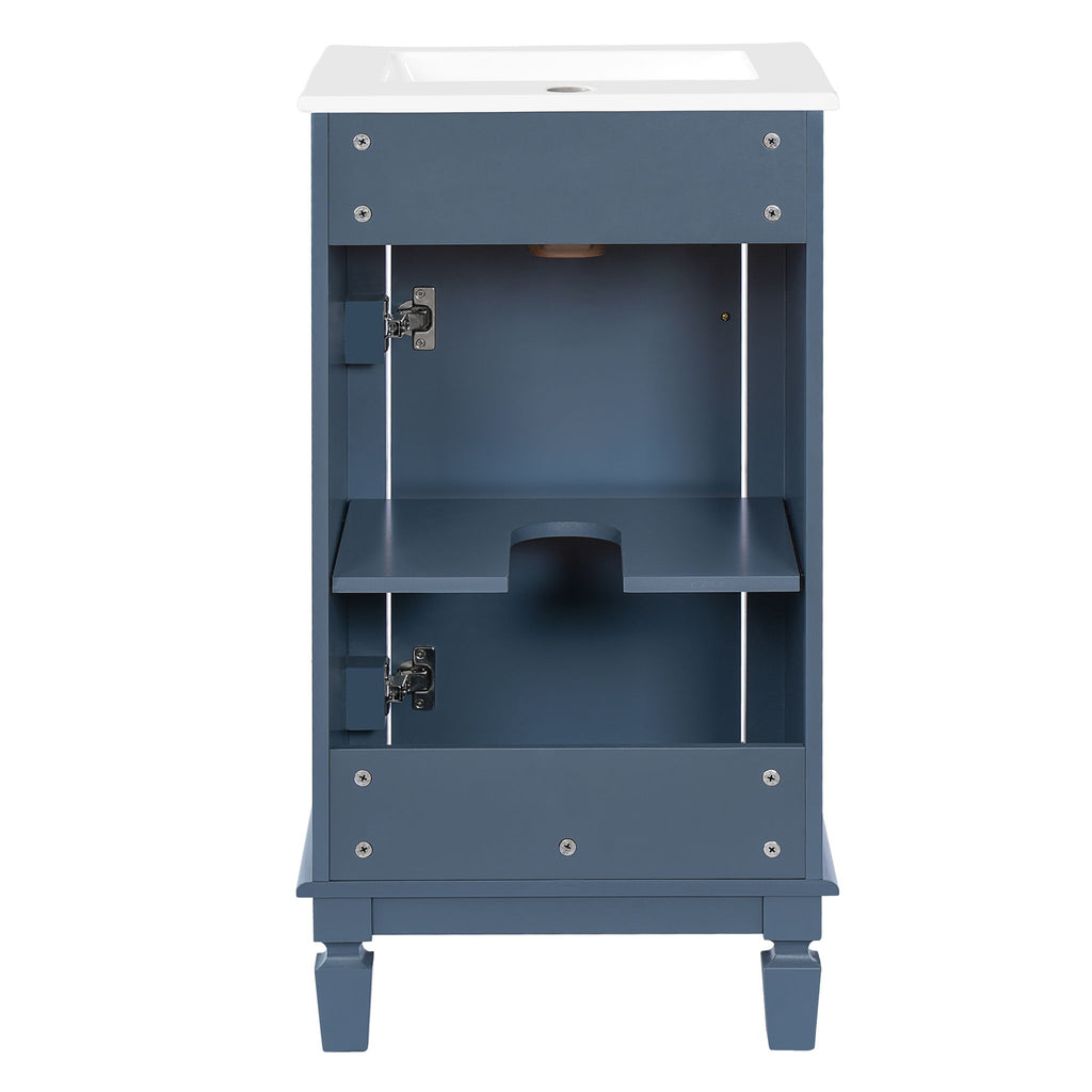 Bathroom Vanity With Sink, Soft-Closing Door, Adjustable Shelf