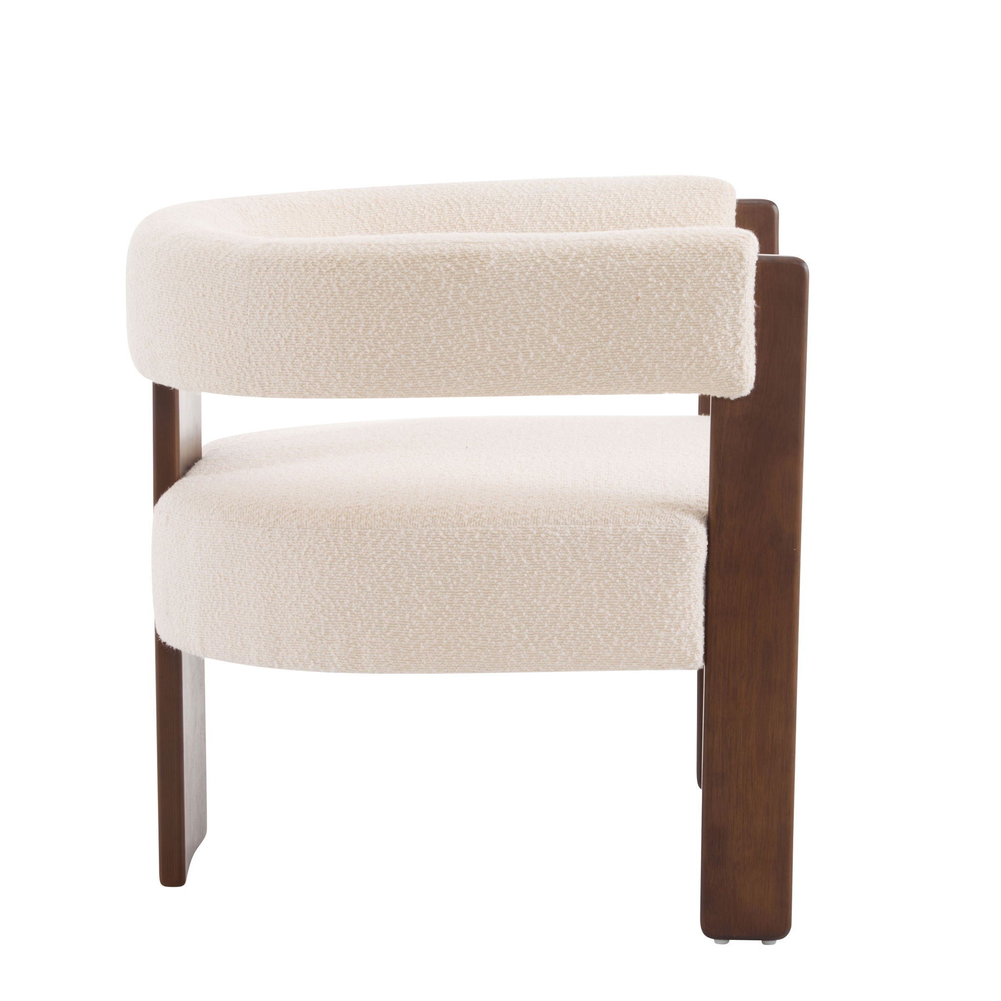 Modern Upholstered Accent Arm Chair With Barrel Back Design