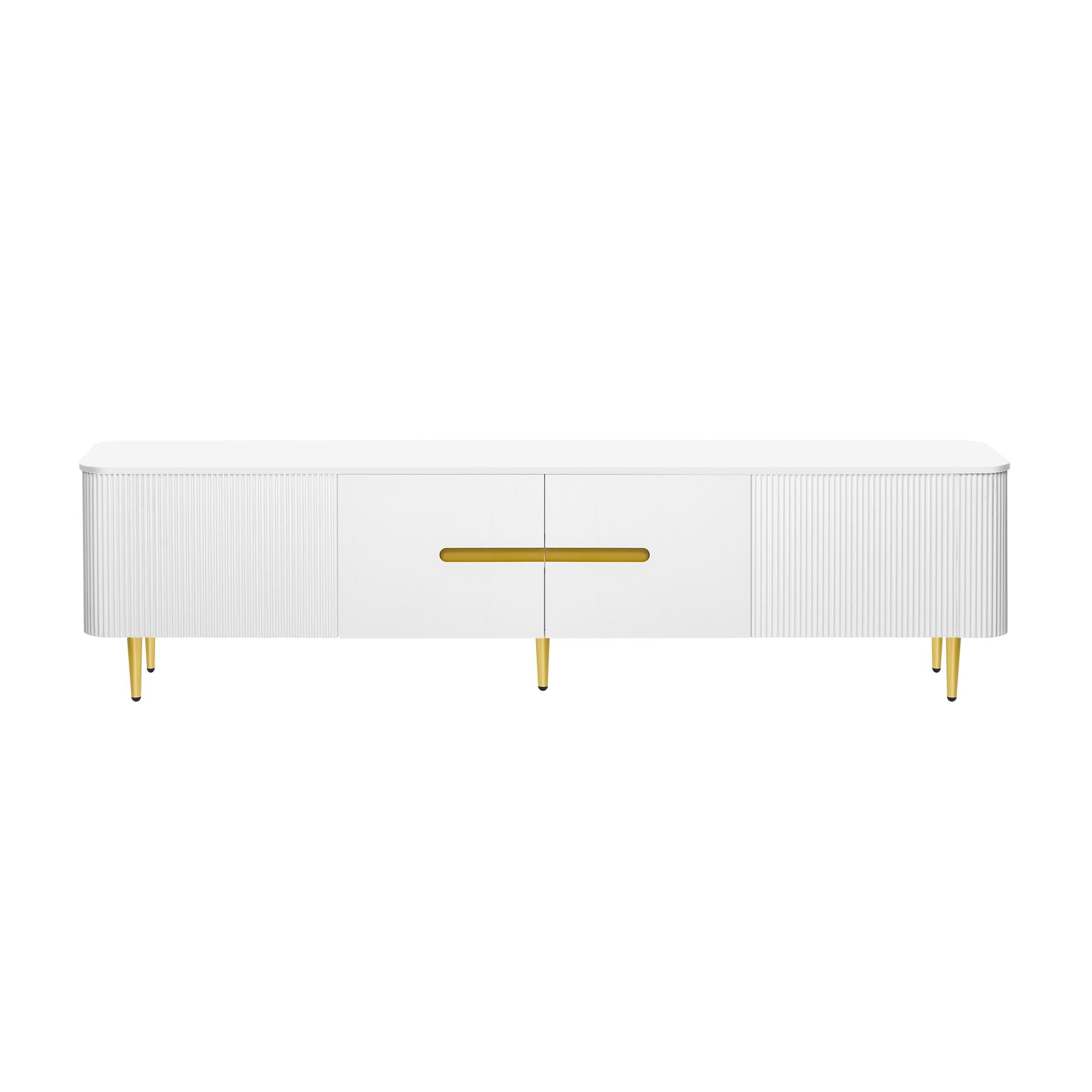 Minimalist TV Stand For TVs Up To 85", Modern Entertainment Center Media Console With 4 Spacious Cabinets For Living Room