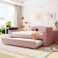 Upholstered Daybed With Storage Armrests, Trundle And Latest Integrated tooth Audio System
