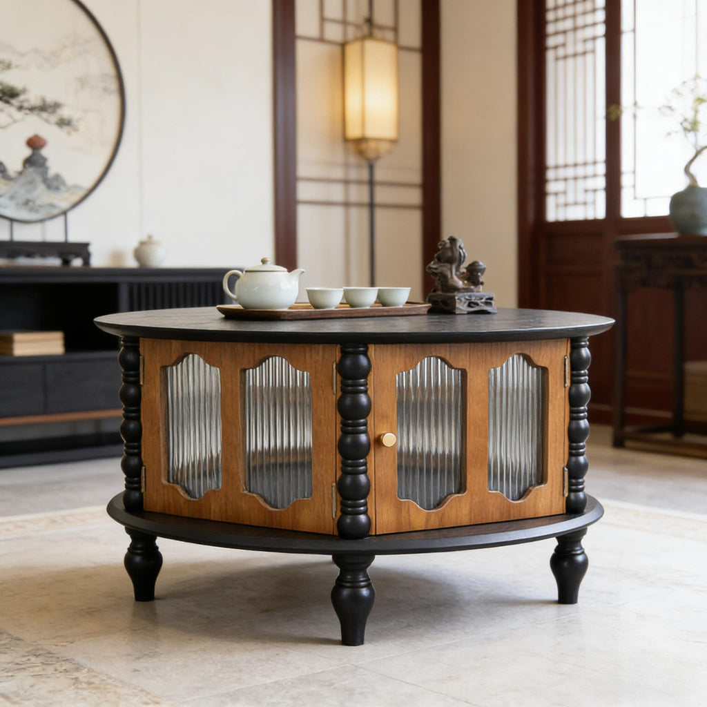 Round 3 Door Storage Coffee Table For Living Room