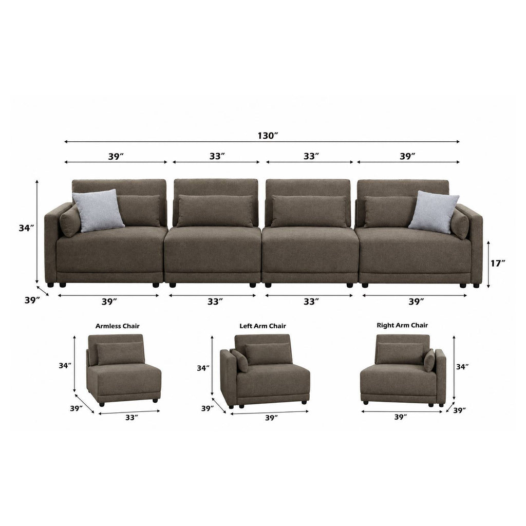 Rylie - Modular Sectional Sofa With Toss Pillows
