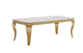 Marble Printed Rectangular Table, Stainless Steel Legs
