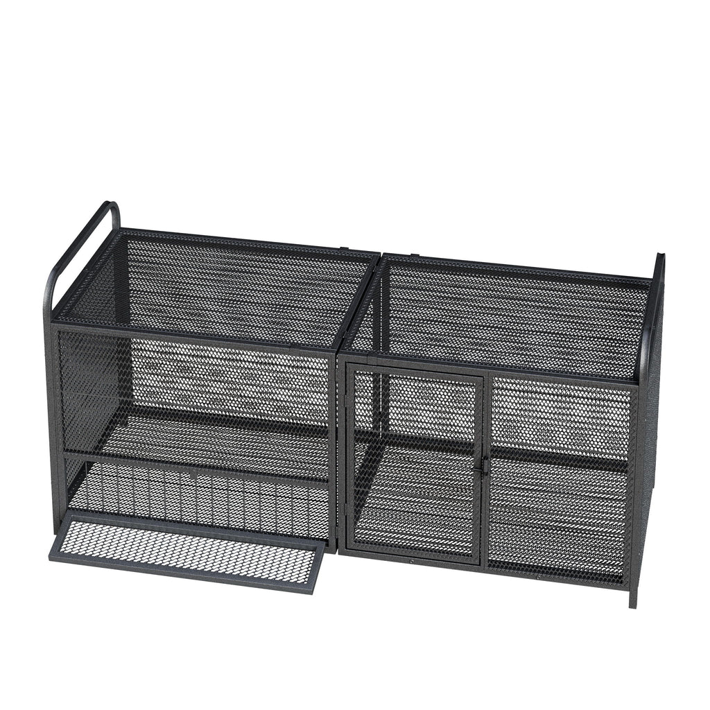 Chicken Cage, Poultry Breeding Coop - Black / Silver