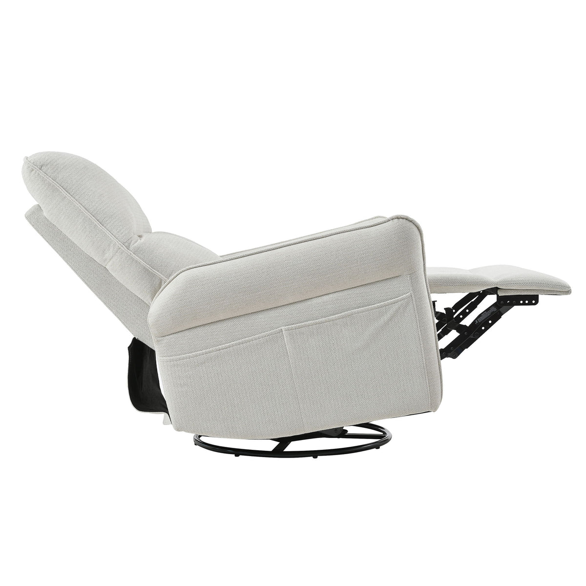 360° Swivel Rocker Recliner Chair, Swive Nursery Rocking Chair With Pull Ring, Glide Chair For Livin Room - Gray