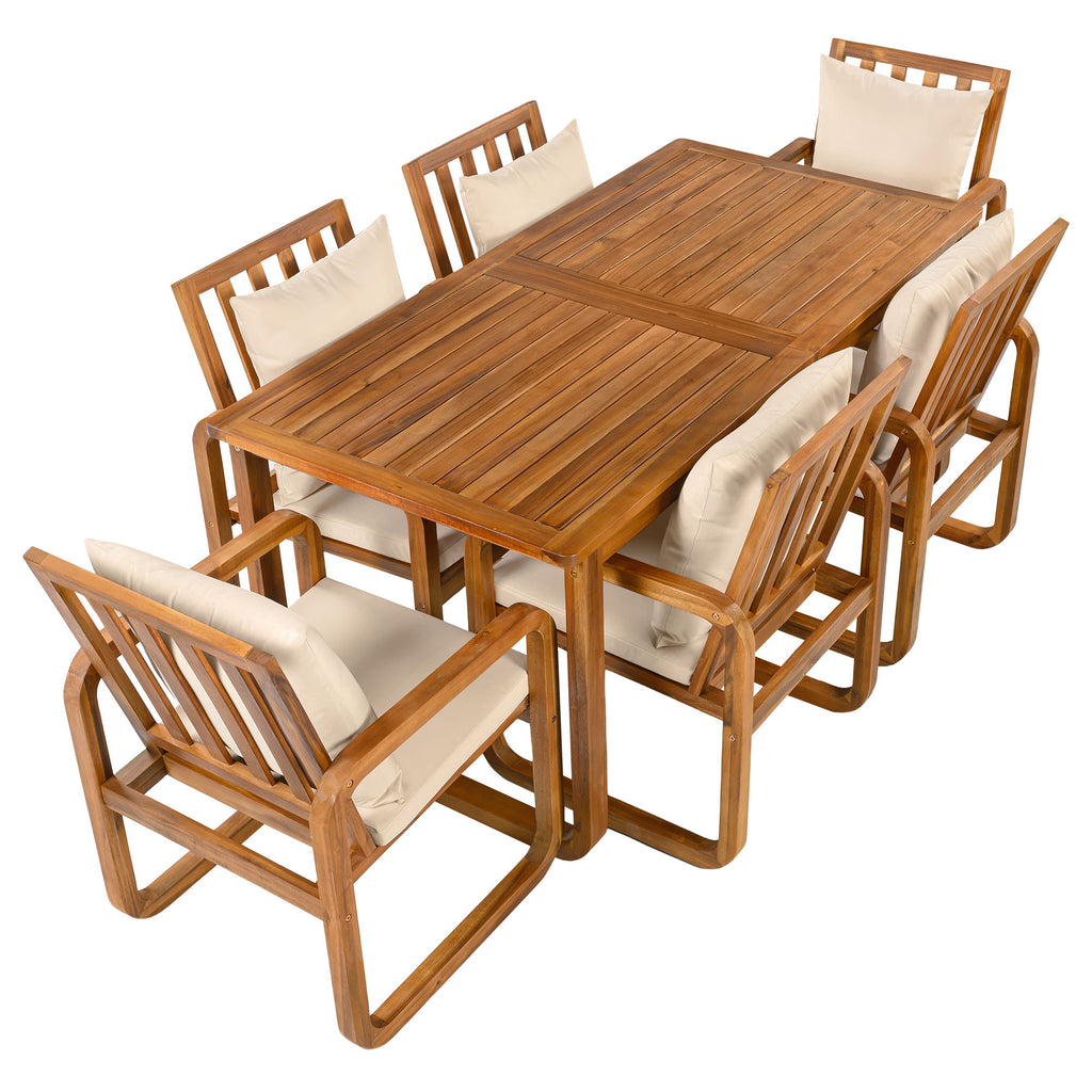 7 Piece Outdoor Patio Dining Set With Removable Cushions