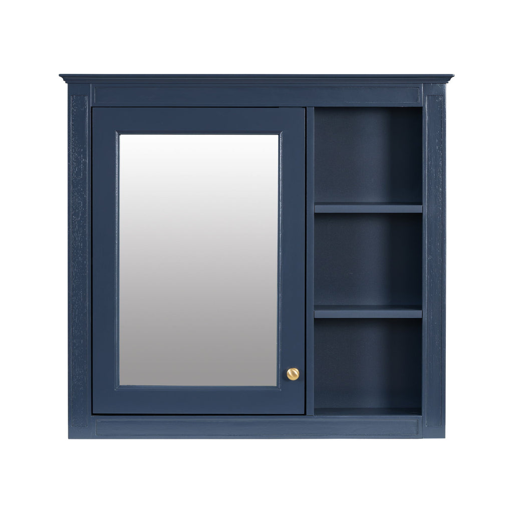 Bathroom Vanity With Medicine Cabinet, Royal Mirror Cabinet, Modern Bathroom Storage Cabinet With 2 Soft Closing Doors And 4 Drawers