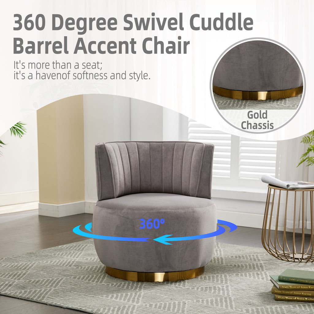360 Degree Swivel Cuddle Barrel Accent Sofa Chair
