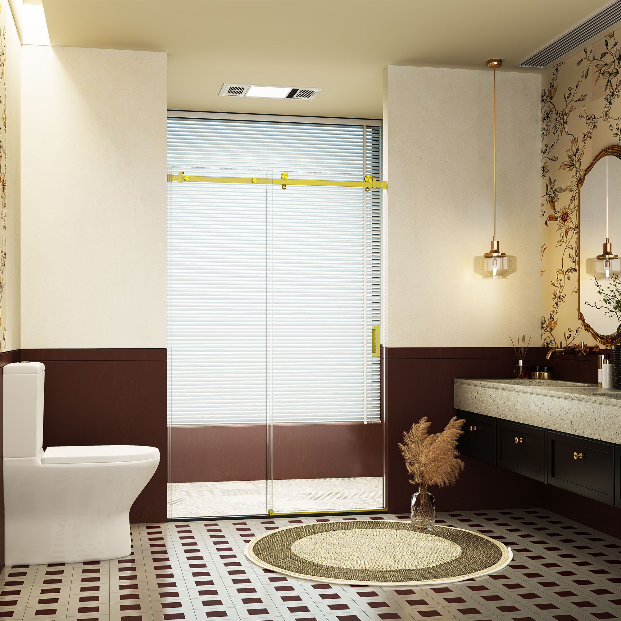 Frameless Single Sliding Shower Door, Sgcc Tempered Glass, Reversible