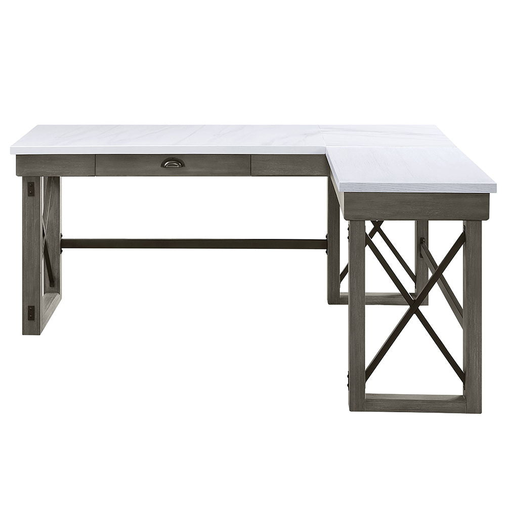 Talmar - Writing Desk With Lift Top - Marble Top & Weathered Gray